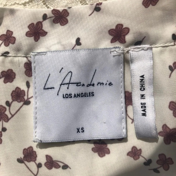 L’Academie Tie Neck Floral Sleeveless Blouse XS - Picture 5 of 5